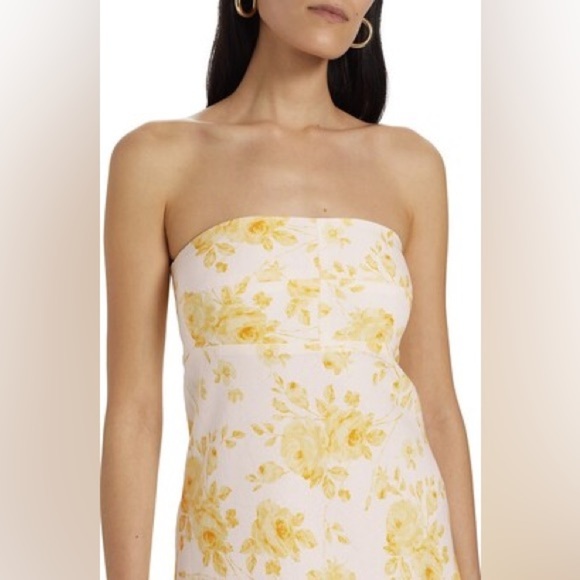 WAYF All Yours Linen Yellow Dress M - Picture 4 of 8
